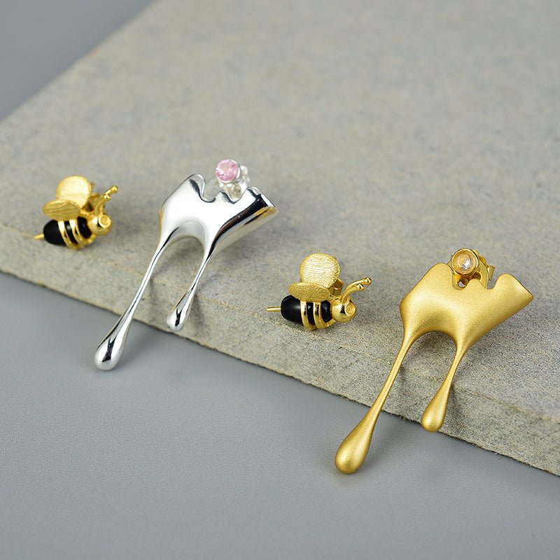 Golden Honey Drops - Stud Earrings