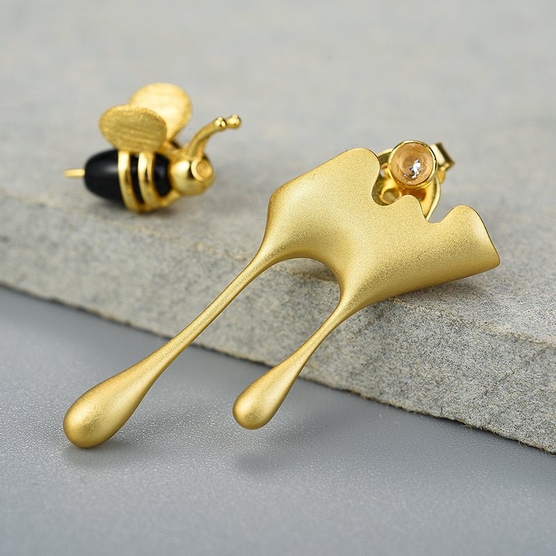 Golden Honey Drops - Stud Earrings