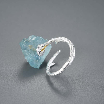 Aquamarine Flutter - Adjustable Ring