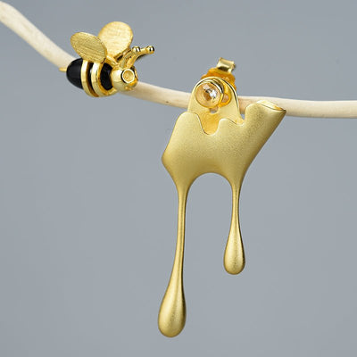 Golden Honey Drops - Stud Earrings