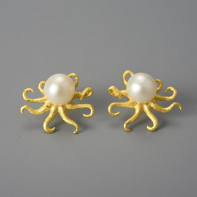 Pearl Tentacles - Stud Earrings