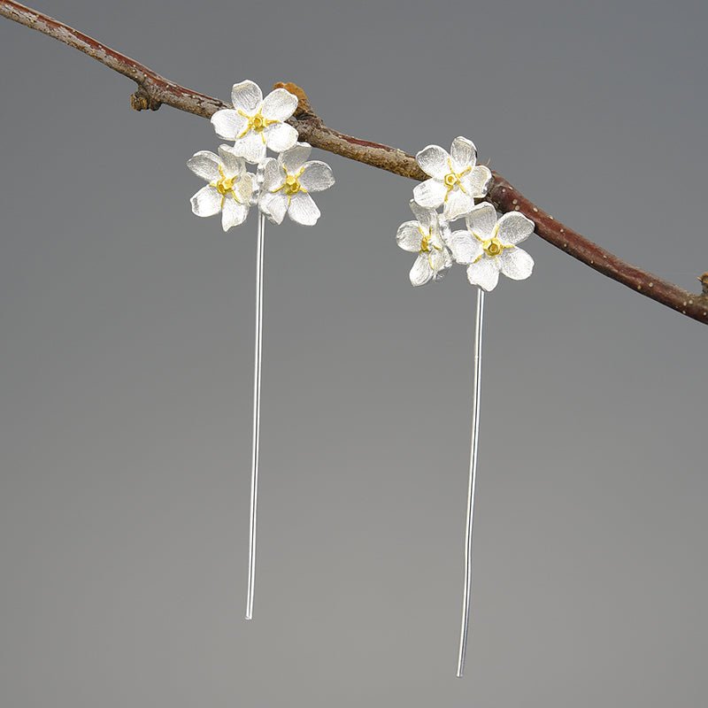 Forget-Me-Not Bloom - Drop Earrings