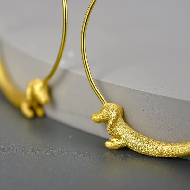 Tiny Runner – Dachshund Big Hoop Earrings