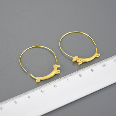 Tiny Runner – Dachshund Big Hoop Earrings