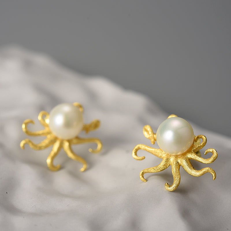 Pearl Tentacles - Stud Earrings