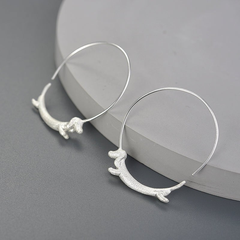 Tiny Runner – Dachshund Big Hoop Earrings