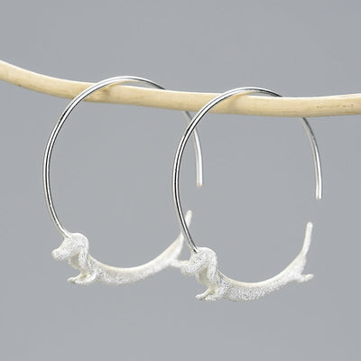 Tiny Runner – Dachshund Hoop Earrings