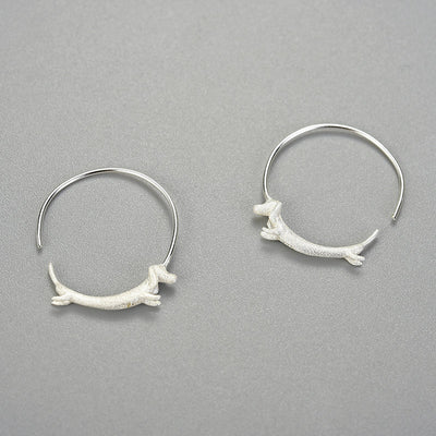 Tiny Runner – Dachshund Hoop Earrings