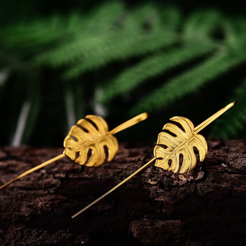 Petite Monstera - Handcrafted Earrings