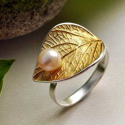 Opal Leaf - Adjustable Ring