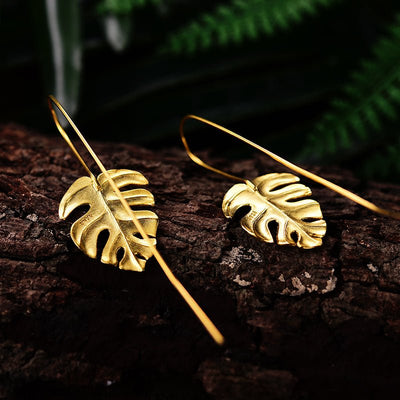 Petite Monstera - Handcrafted Earrings