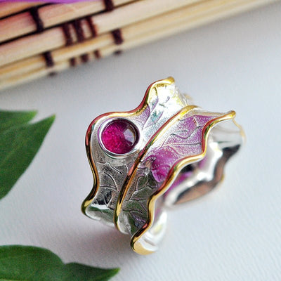 Tourmaline Leaflet - Adjustable Ring