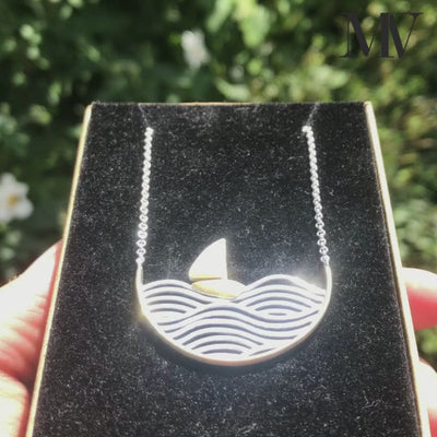 Seafaring Sailboat - Handmade Necklace