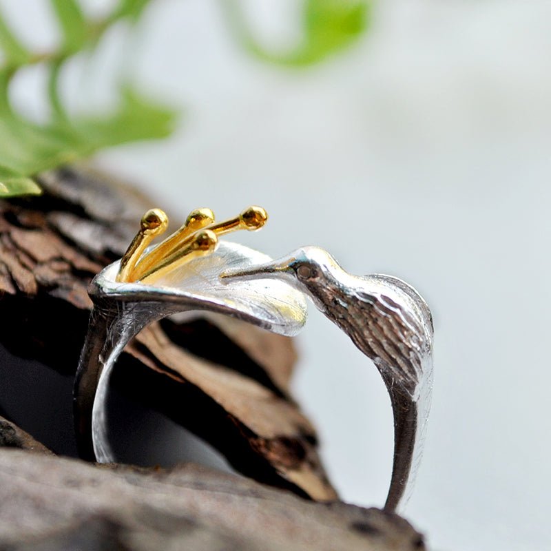 Hummingbird Haven - Adjustable Ring