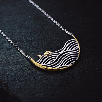 Surfer Whale - Handmade Necklace