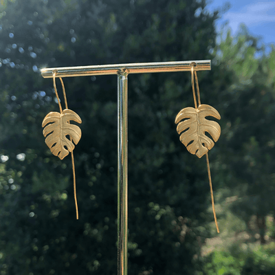 Petite Monstera - Handcrafted Earrings