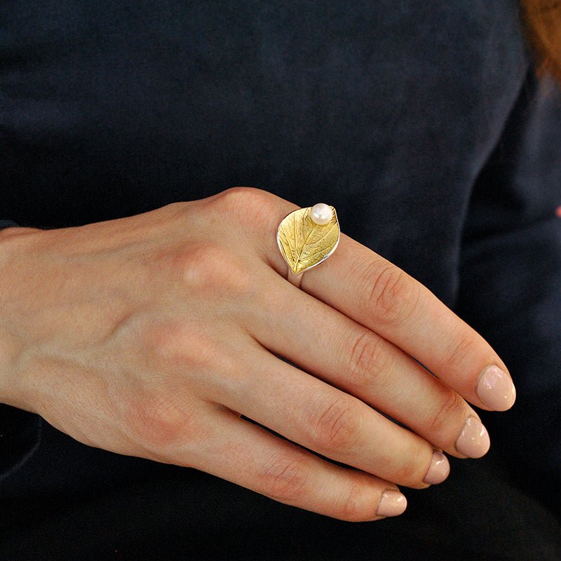 Opal Leaf - Adjustable Ring