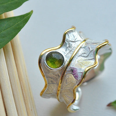 Tourmaline Leaflet - Adjustable Ring