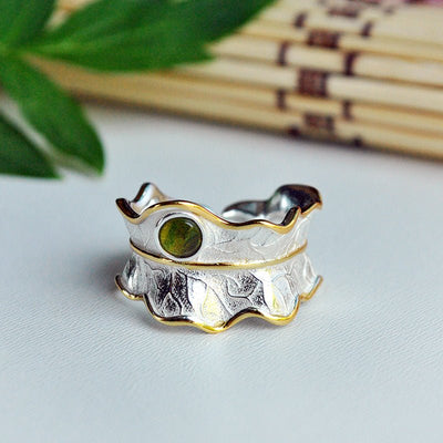 Tourmaline Leaflet - Adjustable Ring