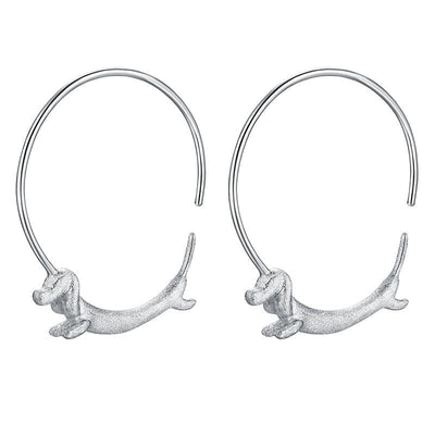 Tiny Runner – Dachshund Hoop Earrings