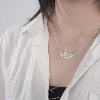 Seafaring Sailboat - Handmade Necklace