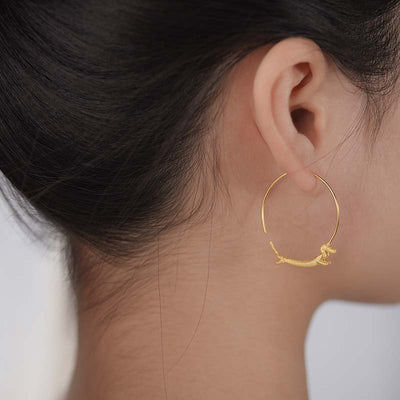 Tiny Runner – Dachshund Big Hoop Earrings