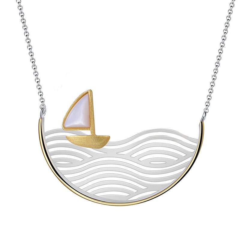 Seafaring Sailboat - Handmade Necklace