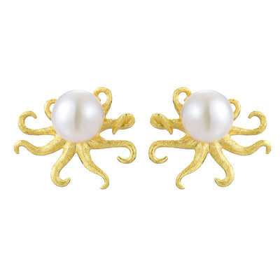 Pearl Tentacles - Stud Earrings