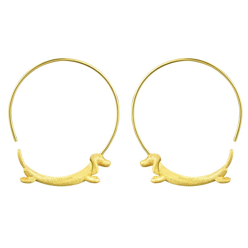 Tiny Runner – Dachshund Big Hoop Earrings