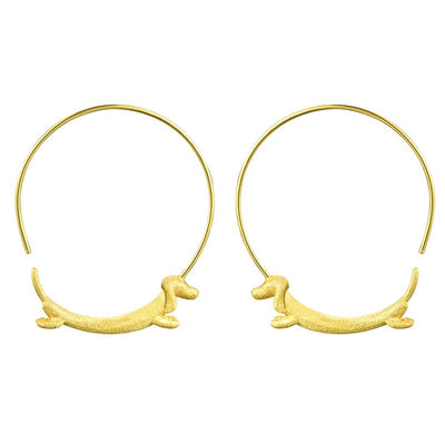 Tiny Runner – Dachshund Big Hoop Earrings