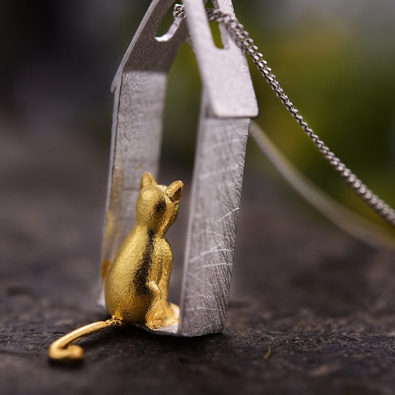 Staring Cat - Handmade Pendant