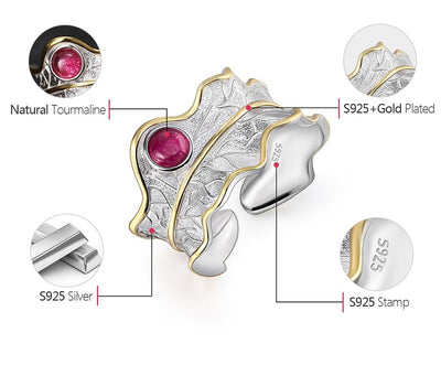 Tourmaline Leaflet - Adjustable Ring