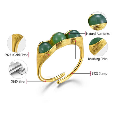 Lucky Peas in a Pod - Adjustable Ring