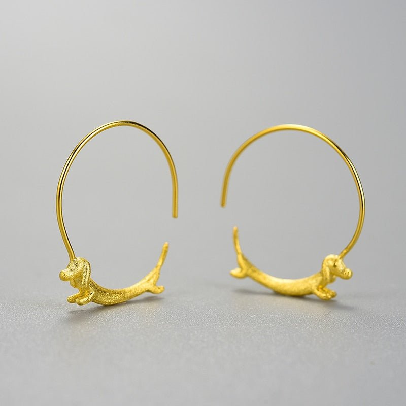 Tiny Runner – Dachshund Hoop Earrings