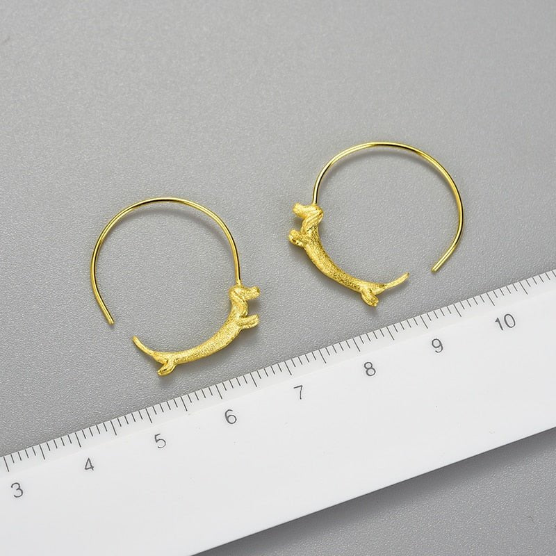 Tiny Runner – Dachshund Hoop Earrings