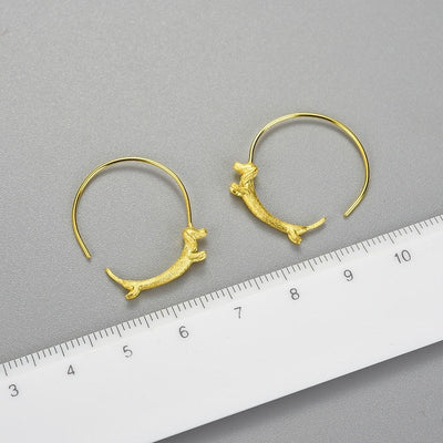 Tiny Runner – Dachshund Hoop Earrings