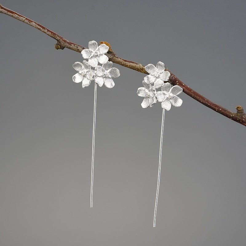 Forget-Me-Not Bloom - Drop Earrings