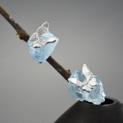 Aquamarine Flutter - Stud Earrings