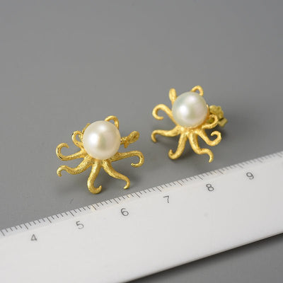 Pearl Tentacles - Stud Earrings