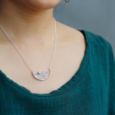 Surfer Whale - Handmade Necklace