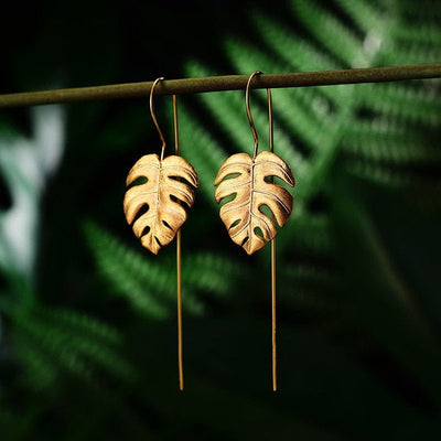 Petite Monstera - Handcrafted Earrings